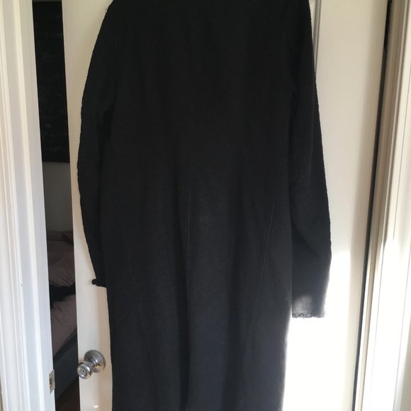 Oversized Draping Knitted Cloak Coat with Frayed - Picture 7 of 15